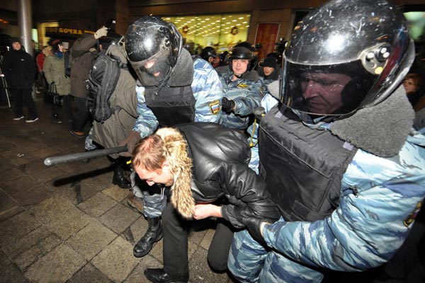 Around 700 people who took part in clashes were detained in Moscow December 15
